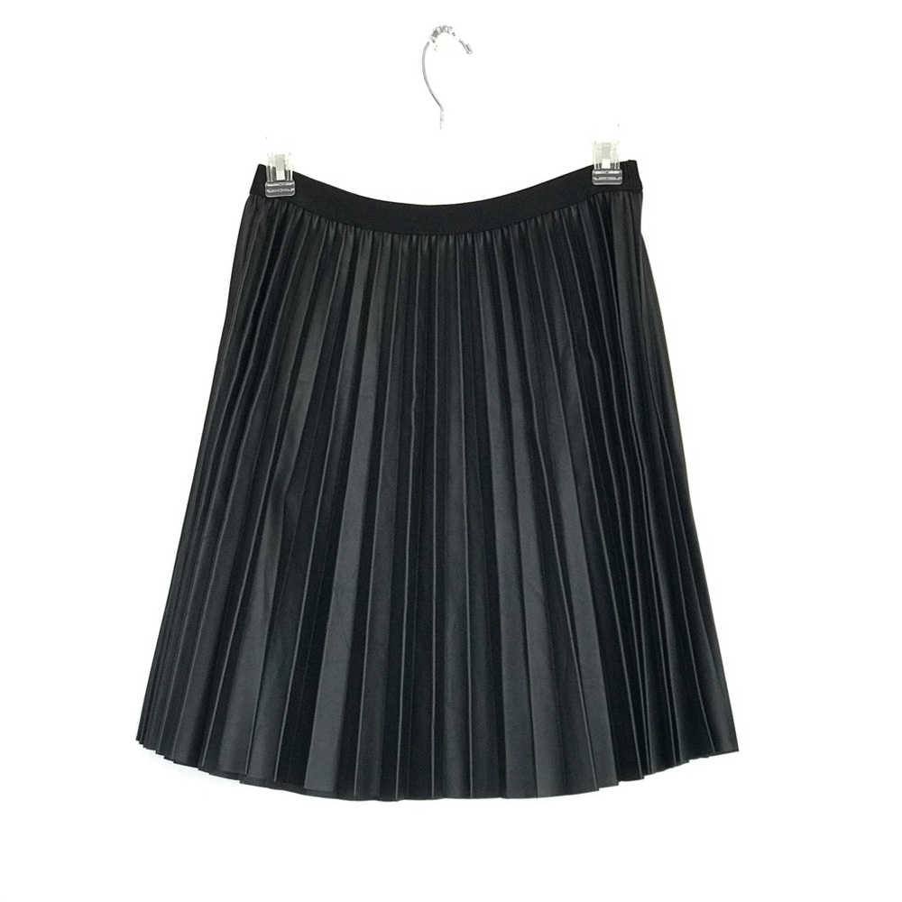 M.S.S.P. L black pleated Faux leather skirt - Picture 2 of 13